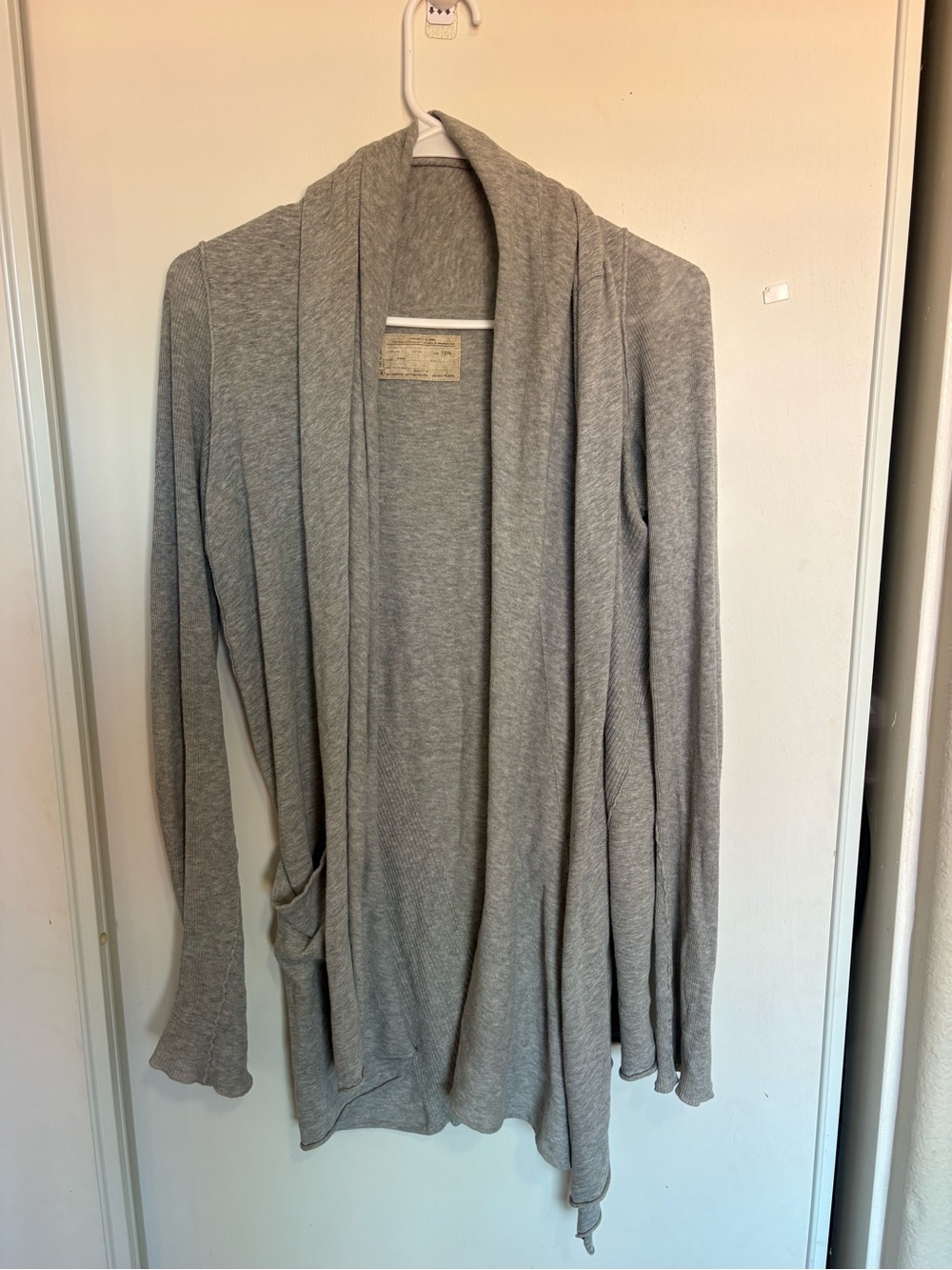 All Saints Spitalfield Gray Cardigan 10 US 100% Cotton Boho